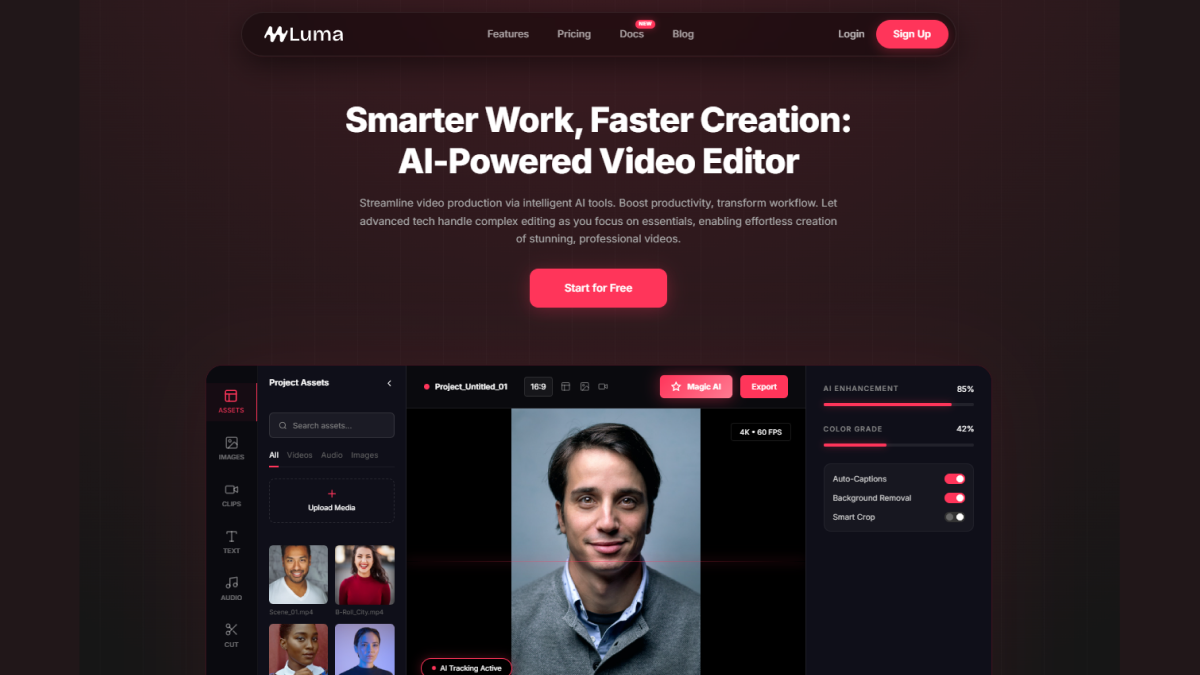AI Video Editor Hero Luma